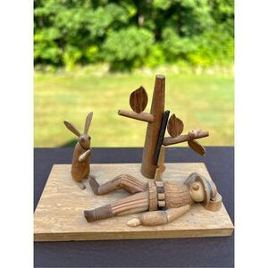 Borodin & Byliniak Detailed Wood Art Polish Figure Plague.